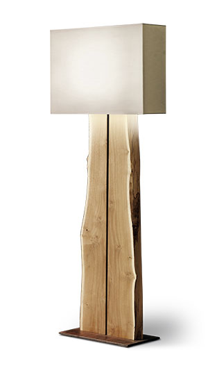 Arboj; Lampada a terra in legno massiccio
