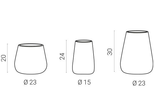 vaso in ceramica la lun: misure