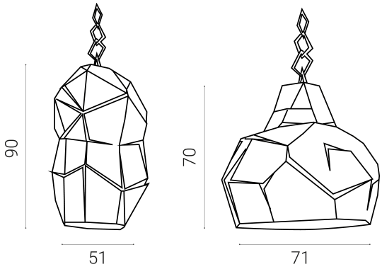 lampada in lamiera Ekflamo: misure