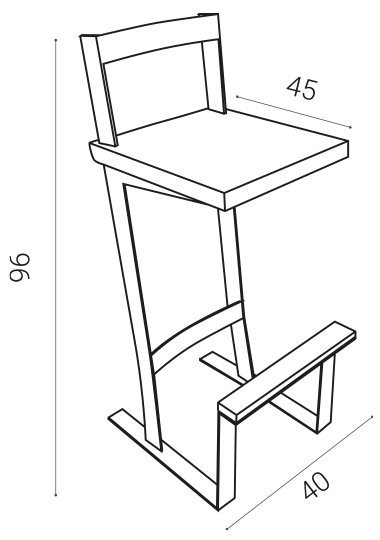 Kaalta: sgabello alto - misure