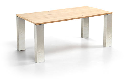 Tavolo Noa di metallo e legno chiaro
