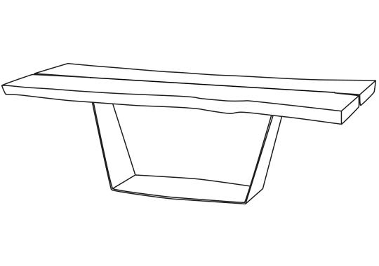 Misure Ala: tavolo in legno massiccio e metallo