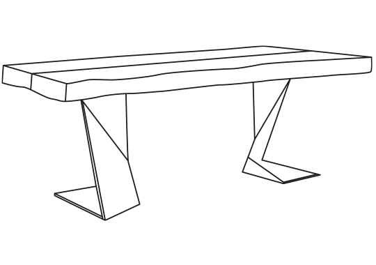 Trog: Tavolo rustico in metallo e legno massiccio