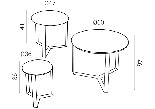 Tris misure: tavolino in metallo